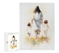 Puzzle pour Adolescents 500 PCS Pièces De Puzzle Jesus Walking with Children Puzzles pour Adolescents - Décoration Murale - Cadeaux pour Femmes, Amis Et Famille 500 PCS