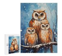 Puzzle pour Adolescents 500 PCS Pièces De Puzzle Merry Xmas Owl Family Puzzles pour Adolescents - Décoration Murale - Cadeaux pour Femmes, Amis Et Famille 500 PCS