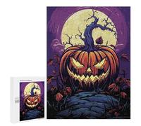 Puzzle pour Adolescents 500 PCS Pièces De Puzzle Pumpkin Moon Halloween Puzzles pour Adolescents - Décoration Murale - Cadeaux pour Femmes, Amis Et Famille 500 PCS