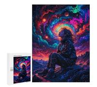 Puzzle pour Adolescents 500 PCS Pièces De Puzzle Tripping Neon Space Girl Puzzles pour Adolescents - Décoration Murale - Cadeaux pour Femmes, Amis Et Famille 500 PCS