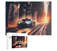 Puzzle pour Adolescents 500 PCS Racing Through The Forest at Sunset Puzzle pour Adultes Jeux Amusants Cadeaux De Décoration Parfaits pour Les Amis Et La Famille 500 PCS