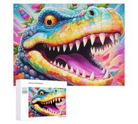 Puzzle pour Adolescents 500 PCS Rainbow Lizard A Colorful Fantasy Creature Puzzle pour Adultes - Jouet À Monter Soi-même - Défi Difficile - Cadeaux De Noël Et d'anniversaire 500 PCS