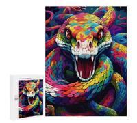 Puzzle pour Adolescents 500 PCS Rainbow Serpent Artwork Puzzle pour Adultes - Jouet À Monter Soi-même - Défi Difficile - Cadeaux De Noël Et d'anniversaire 500 PCS