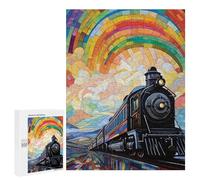 Puzzle pour Adolescents 500 PCS Rainbow Train Journey Puzzles pour Adultes - Jeu Éducatif Anti-Stress Et Défi Unique 500 PCS