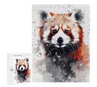 Puzzle pour Adolescents 500 PCS Red Panda Watercolor Art Print Puzzles pour Adultes Découpe De Précision Stimule Le Cerveau Jeu Amusant Et Stimulant pour Toute La Famille 500 PCS