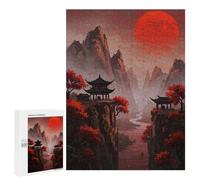 Puzzle pour Adolescents 500 PCS Red Sunset Over Mountains Puzzle pour Adultes Jeux De Détente Décoration Parfaite Cadeaux d'anniversaire Et Cadeaux Uniques 500 PCS