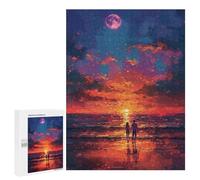 Puzzle pour Adolescents 500 PCS Romantic Sunset Walk Puzzles pour Adultes - Jeu Éducatif Anti-Stress Et Défi Unique 500 PCS