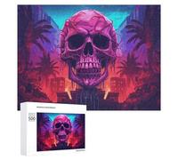 Puzzle pour Adolescents 500 PCS Skull Cityscape Urban Fantasy Artwork Puzzle pour Adultes - Jouet À Monter Soi-même - Défi Difficile - Cadeaux De Noël Et d'anniversaire 500 PCS