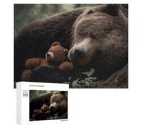 Puzzle pour Adolescents 500 PCS Sleeping Bear and Toy in Forest Puzzle pour Adultes - Jeu Manuel - Décoration Murale - Cadeaux Uniques pour Anniversaire Et Noël 500 PCS