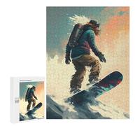 Puzzle pour Adolescents 500 PCS Snowboarder in Action -2 Puzzles pour Adolescents - Jouets Anti-Stress - Améliore La Mémoire - Idéal comme Cadeau 500 PCS