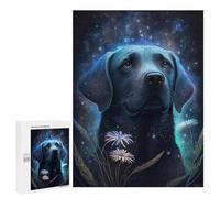 Puzzle pour Adolescents 500 PCS Starry Night Labrador Art Print Puzzles pour Adultes Découpe De Précision Stimule Le Cerveau Jeu Amusant Et Stimulant pour Toute La Famille 500 PCS