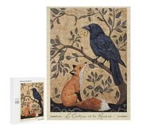 Puzzle pour Adolescents 500 PCS The Crow and The Fox Animal Fables Puzzle Anti-Stress, Jouet De Décoration Intérieure, Cadeau Unique d'anniversaire Et De Noël 500 PCS