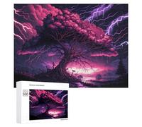 Puzzle pour Adolescents 500 PCS Thunderstorm Tree Landscape -6 Puzzle pour Adultes Jeux Relaxants, Amusants Et Humoristiques Cadeaux d'anniversaire Et De Noël Uniques 500 PCS