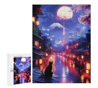 Puzzle pour Adolescents 500 PCS Tokyo Night Tranquility Puzzle pour Adultes - Jeux Relaxants - Décoration Intérieure - Cadeaux Uniques d'anniversaire Et De Noël 500 PCS