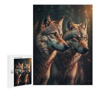 Puzzle pour Adolescents 500 PCS Two Wolves Puzzle pour Adultes Jeux Relaxants, Amusants Et Humoristiques Cadeaux d'anniversaire Et De Noël Uniques 500 PCS