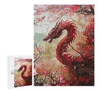 Puzzle pour Adolescents 500 PCS Vintage Red Dragon Puzzles pour Adultes Jeux De Bricolage Analyse Et Logique Jeu Stimulant Cadeaux 500 PCS