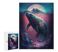 Puzzle pour Adolescents 500 PCS Whale in A Fantasy Ocean Puzzles pour Adolescents - Jouets Anti-Stress - Améliore La Mémoire - Idéal comme Cadeau 500 PCS