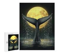 Puzzle pour Adolescents 500 PCS Whale Tail and Moon Puzzle pour Adultes - Jeu Manuel - Décoration Murale - Difficile Et Stimulant 500 PCS