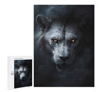 Puzzle pour Adolescents 500 PCS Wild Withe Lion Halloween Puzzles pour Adultes Jeux De Famille Cadeau d'anniversaire Activités Amusantes À La Maison, 500 PCS