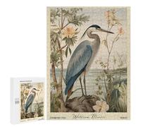 Puzzle pour Adolescents 500 PCS William Morris Heron Floral Art Puzzle Anti-Stress, Jouet De Décoration Intérieure, Cadeau Unique d'anniversaire Et De Noël 500 PCS