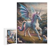 Puzzle pour Adolescents 500 PCS Winged Pegasus Unicorn Fantasy Puzzle pour Adultes - Jeu Manuel - Décoration Murale - Difficile Et Stimulant 500 PCS