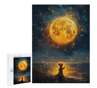 Puzzle pour adolescents 500 pièces Midnight Teddy Bear Puzzle pour adultes, jeu de réflexion, décoration parfaite, plaisir pour les activités à la maison, 500 pièces