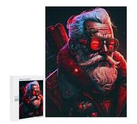Puzzle pour adolescents 500 pièces Père Noël Neon Punk Puzzle pour Adultes Jeux Relaxants Défi Difficile Défi Éducatif 500 PCS