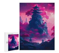 Puzzle pour adolescents 500 pièces Pink Tree in The Rock Puzzle pour adultes Jeux amusants Défi Difficile Offrir comme cadeaux pour toute la famille 500 pièces