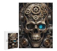 Puzzle pour adolescents 500 pièces Steampunk Gear Head Skull Puzzle pour adultes Jeu familial Décoration difficile à compléter 500 pièces