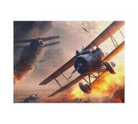 Puzzle pour Adolescents 52x38cm/1000pcs Aerial Combat Vintage Warplanes in Flames Puzzles pour Adultes Jeu De Réflexion Course De Vitesse Interaction Parent-Enfant 52x38cm/1000pcs