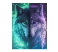 Puzzle pour Adolescents 52x38cm/1000pcs Anime Mystical Wolf Jeu De Réflexion pour Adultes, Amusant Et Humoristique, pour Stimuler Votre Cerveau 52x38cm/1000pcs