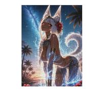 Puzzle pour Adolescents 52x38cm/1000pcs Anthro Fox Girl on Tropical Beach Puzzle À Monter Soi-même - Jouets pour Améliorer La Mémoire - Cadeaux Uniques pour Un Anniversaire Ou Noël 52x38cm/1000pcs