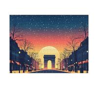 Puzzle pour Adolescents 52x38cm/1000pcs Arc De Triomphe at Sunset Puzzle À Monter Soi-même - Jouets pour Améliorer La Mémoire - Cadeaux Uniques pour Un Anniversaire Ou Noël 52x38cm/1000pcs