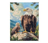 Puzzle pour Adolescents 52x38cm/1000pcs Bald Eagle and Chick Puzzles pour Adolescents, Jouets Anti-Stress, Cadeaux pour Femmes, Interaction Parent-Enfant 52x38cm/1000pcs