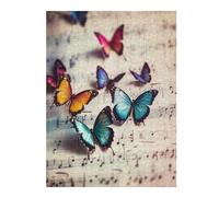 Puzzle pour Adolescents 52x38cm/1000pcs Butterflies on Music Notes Puzzle À Monter Soi-même - Jouets pour Améliorer La Mémoire - Cadeaux Uniques pour Un Anniversaire Ou Noël 52x38cm/1000pcs