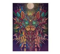 Puzzle pour Adolescents 52x38cm/1000pcs Colorful Cat Mandala Artwork Puzzles pour Adultes Jeu De Réflexion Course De Vitesse Interaction Parent-Enfant 52x38cm/1000pcs