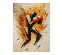 Puzzle pour Adolescents 52x38cm/1000pcs Cubist Abstract Boxer in Explosive Action Painting Jeu De Puzzle Pratique : Analyse Et Logique, Cadeaux De Noël Et d'anniversaire 52x38cm/1000pcs