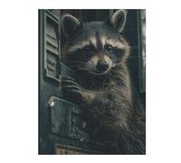 Puzzle pour Adolescents 52x38cm/1000pcs Dark Moody Raccoon Animal Puzzles pour Adolescents Jeux Relaxants Course De Vitesse Manuelle Difficile Et Stimulant 52x38cm/1000pcs