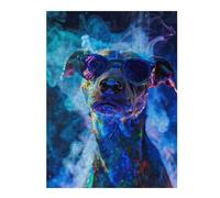 Puzzle pour Adolescents 52x38cm/1000pcs Dog in Colorful Paint Puzzle pour Adultes Jeu Manuel Défi Difficile Jeu Stimulant Cadeaux 52x38cm/1000pcs