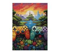 Puzzle pour Adolescents 52x38cm/1000pcs Fantasy Game Controllers in Nature Puzzles pour Adultes Jeu Pratique, Amusant Et Humoristique Aidez Votre Cerveau À Faire Travailler 52x38cm/1000pcs