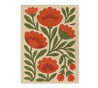 Puzzle pour Adolescents 52x38cm/1000pcs Floral Pattern with Red Flowers Jeu De Puzzle Pratique : Analyse Et Logique, Cadeaux De Noël Et d'anniversaire 52x38cm/1000pcs