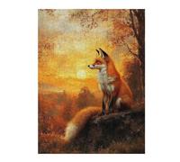 Puzzle pour Adolescents 52x38cm/1000pcs Fox at Sunset Puzzle pour Adultes, Jouet, Décoration Murale, Défi Difficile, Activités Amusantes À La Maison 52x38cm/1000pcs
