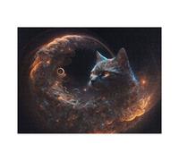 Puzzle pour Adolescents 52x38cm/1000pcs Galactic Whiskered Guardian Puzzle Adulte Anti-Stress, Décoration Murale, Idéal comme Cadeau pour Toute La Famille 52x38cm/1000pcs