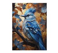 Puzzle pour Adolescents 52x38cm/1000pcs Glowing Blue Jay Puzzles pour Adultes Jouets Anti-Stress Décoration Murale Activités Amusantes À La Maison, 52x38cm/1000pcs
