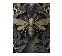 Puzzle pour Adolescents 52x38cm/1000pcs Golden Bee Nature Puzzles pour Adolescents - Décoration Murale - Améliore La Mémoire - Cadeaux De Noël Et d'anniversaire 52x38cm/1000pcs
