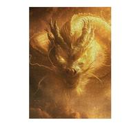 Puzzle pour Adolescents 52x38cm/1000pcs Golden Chinese Dragon Puzzle Anti-Stress - Analyse Et Logique - Niveau Difficile Et Stimulant 52x38cm/1000pcs