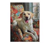 Puzzle pour Adolescents 52x38cm/1000pcs Golden Retriever on Colorful Couch Puzzle À Monter Soi-même - Jouets pour Améliorer La Mémoire - Cadeaux Uniques pour Un Anniversaire Ou Noël 52x38cm/1000pcs