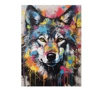 Puzzle pour Adolescents 52x38cm/1000pcs Gray Wolf Banksy Graffiti Puzzle pour Adultes, Jouet, Décoration Murale, Défi Difficile, Activités Amusantes À La Maison 52x38cm/1000pcs