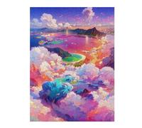 Puzzle pour Adolescents 52x38cm/1000pcs Island Paradise Beyond The Clouds Puzzle pour Adultes, Décoration Murale, Cadeau d'anniversaire Idéal pour Toute La Famille 52x38cm/1000pcs