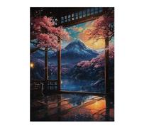 Puzzle pour Adolescents 52x38cm/1000pcs Japanese Sakura Sunset Art Puzzle Adulte, Jouet, Décoration Murale, Difficile, Difficile, Cadeaux Uniques pour Anniversaire Et Noël 52x38cm/1000pcs
